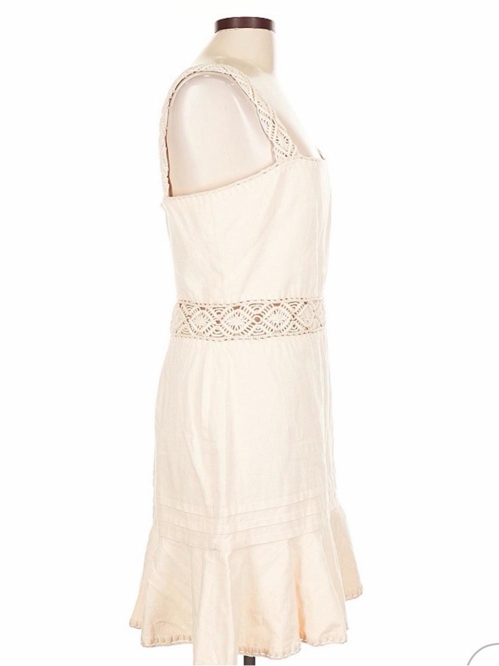 Jonathan Simkhai Cream Crochet-Trim Mini Dress - Picture 3 of 7
